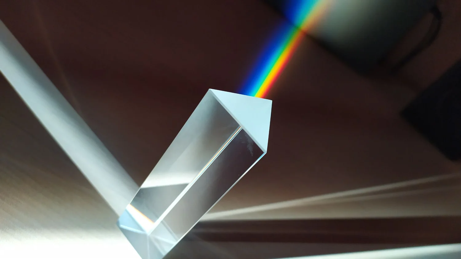 Light refracting through a glass prism